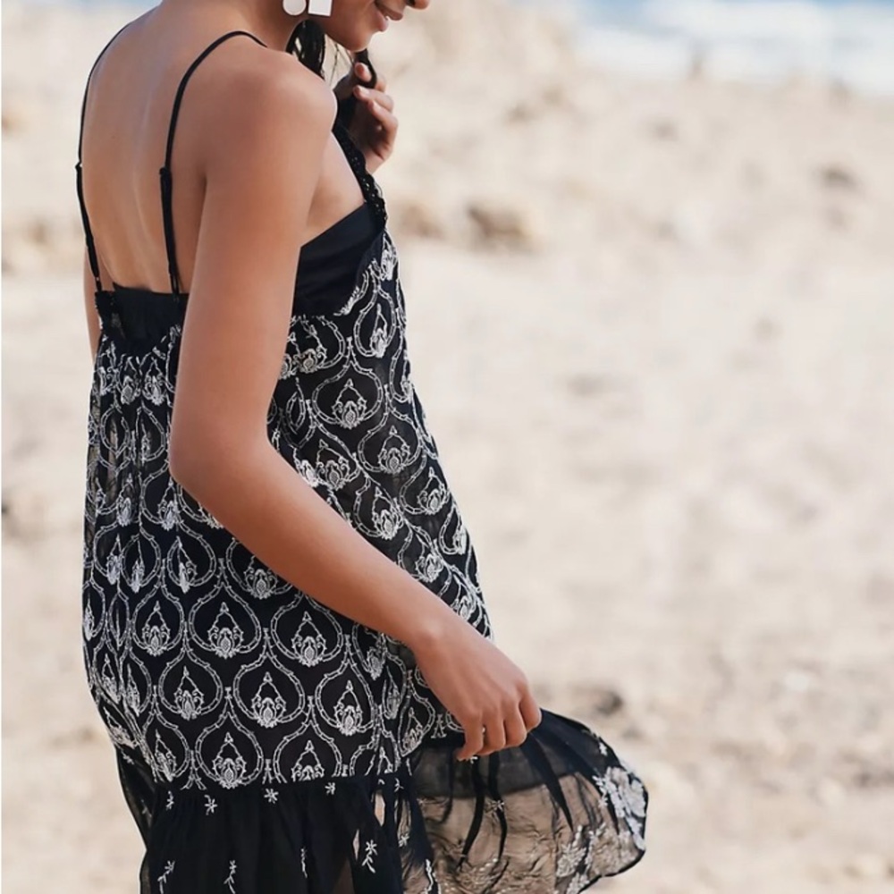 Anthropologie Black and White Mini Dress